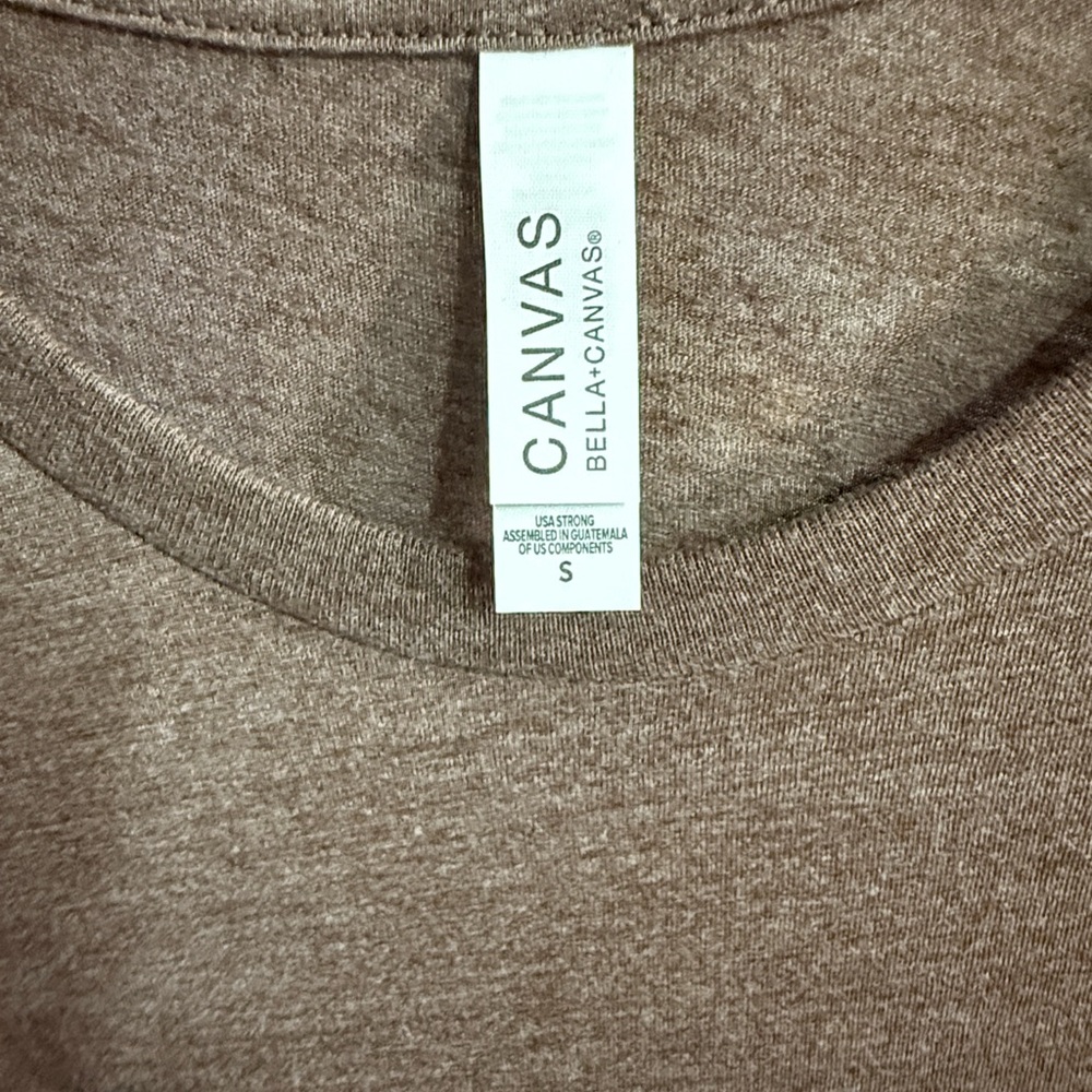 NWOT: Bella Canvas Brown‎ Tee with Mushroom and Floral Print - Picture 5 of 6